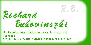 richard bukovinszki business card
